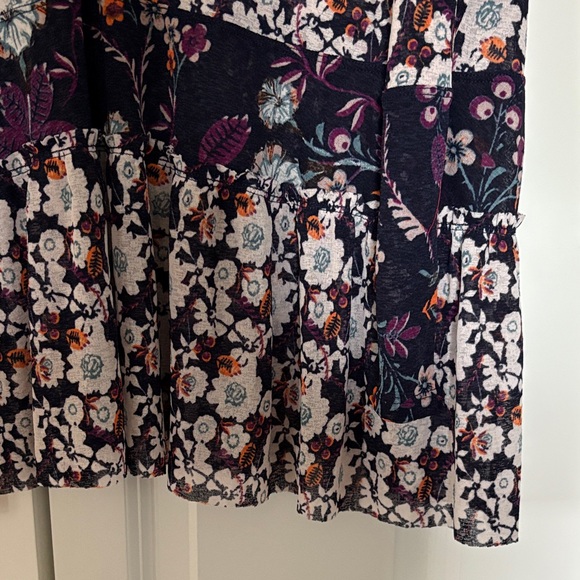 FP Movement by Free People Floral Blouse - Dark Purple and White - Picture 7 of 15